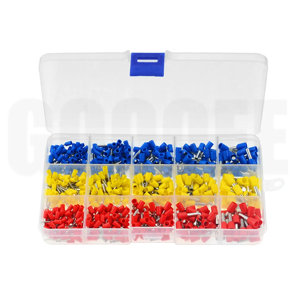 

600PCS/lot cooper Ferrules kit set Wire Copper Crimp Connector Insulated Cord Pin End Terminal
