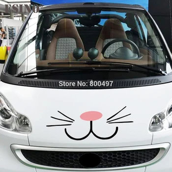

Car Styling New Fashion Decoration Car Accessory Funny Rabbit Teeth Moustache Creative Sticker Car Whole Body Vinyl Decal