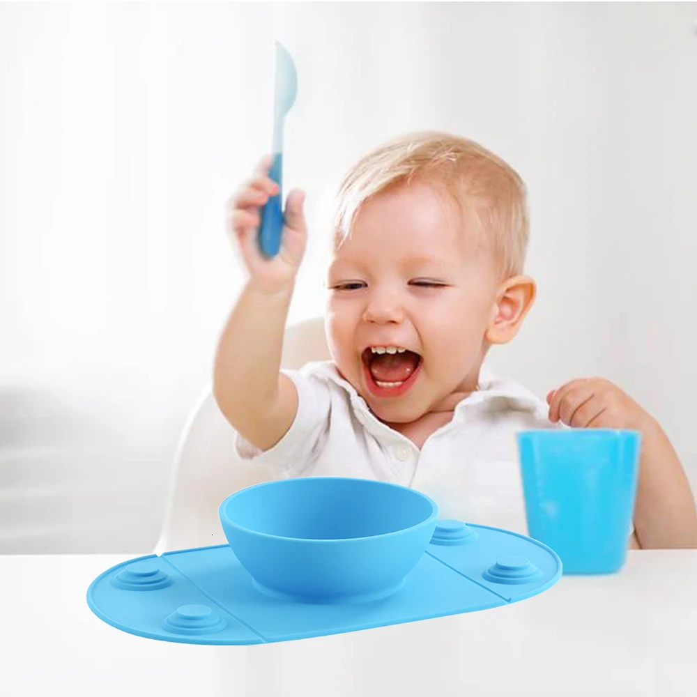 Детская столовая посуда fda пищевой сорт силиконовая складная детская/Детская тарелка для кормления 3 цвета детские блюда силиконовая присоска