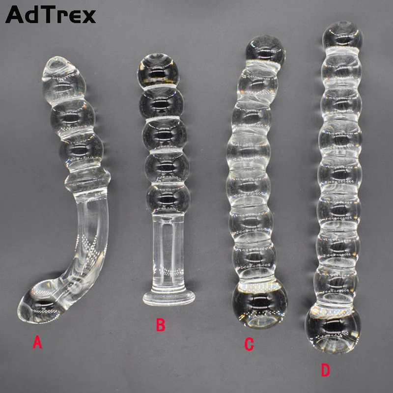 Pyrex Glass 8 Anal Beads Butt Plug Big Ball Large Crystal Dildo Penis Artificial Dick Gay Masturbate Adult Sex Toy For Women men