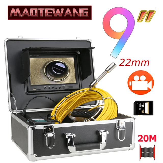 Caméra d'inspection de tuyau d'égout, endoscope industriel de canalisation  d'égout, moniteur 4.3 , carte DVR IP68, 17mm, 22mm, 10m, 20m, 30m, 50m, 16  Go - AliExpress