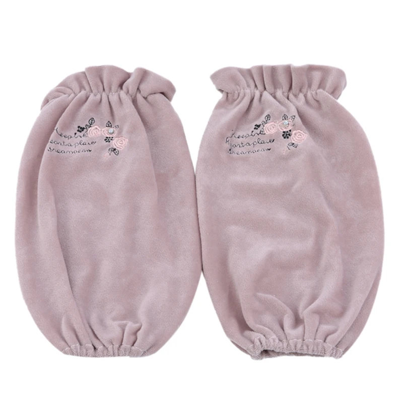 Light purple Нарукавники из полиэстера с противообрастающей вышивкой аксессуары для приготовления пищи аксессуары для домашней уборки - Color: Light purple