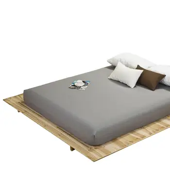 

63 Fitted Sheet Mattress Cover Solid Color Sanding Bedding Linens Bed Sheets With Elastic Band Double Queen Size Bedsheet