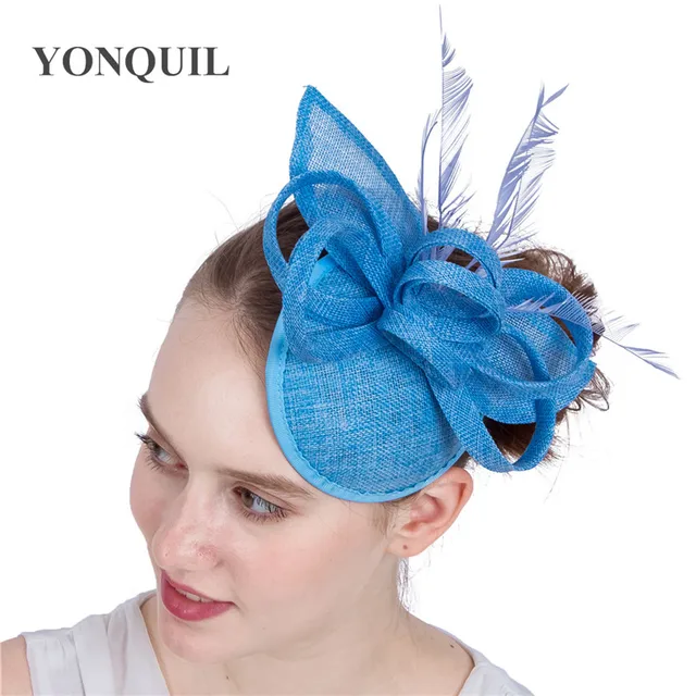 Light Bue Chic Fascinator Hat Female 