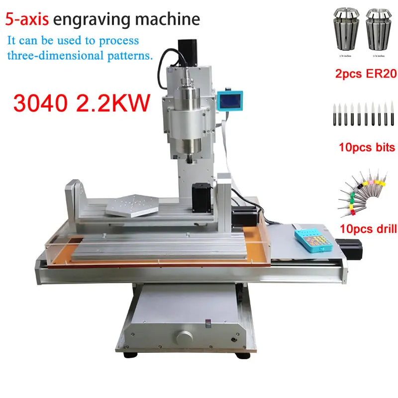 Промышленный ЧПУ 3040 5 осевой вертикальный гравировальный станок 2.2квт VFD шпиндель Тип колонки ЧПУ Маршрутизатор 3 оси может обновить 5 осей