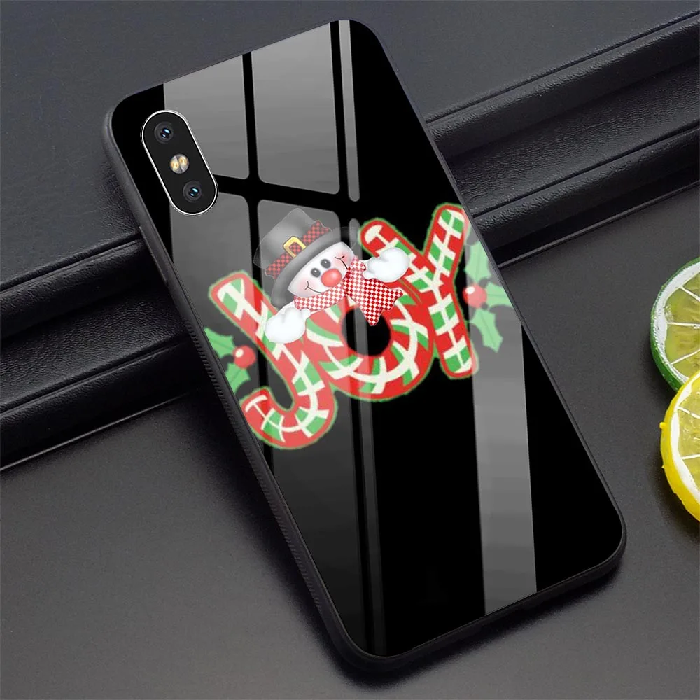 K3015603 Рождественский новогодний чехол для телефона чехол для iPhone 7 Plus 5 5S SE 6 6S 8 Plus Xs Max XR X 11 Pro закаленное стекло - Цвет: K3015603