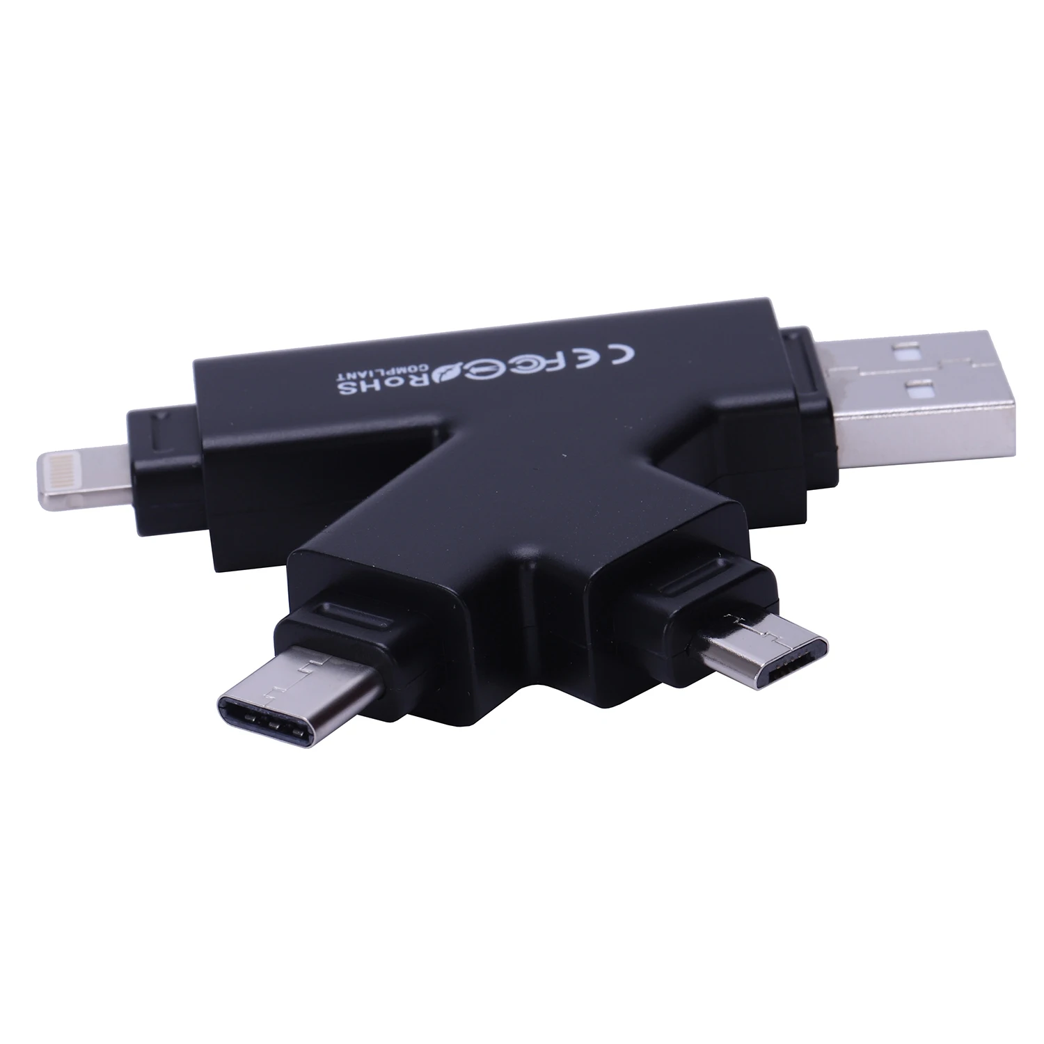 4 в 1 кардридер Micro-Sd с разъемом Lightning/Usb/Micro Usb/type C для телефонов Iphone Ipad Android type C/Mac/Pc