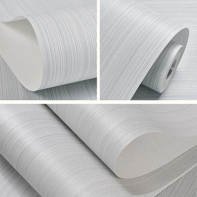 1 Roll Metallic Silver Gray Vinyl Textured Wallpaper Beige Background  Stripes Plain Solid Color Grey Wall Paper Roll Home Decor - Wallpapers -  AliExpress