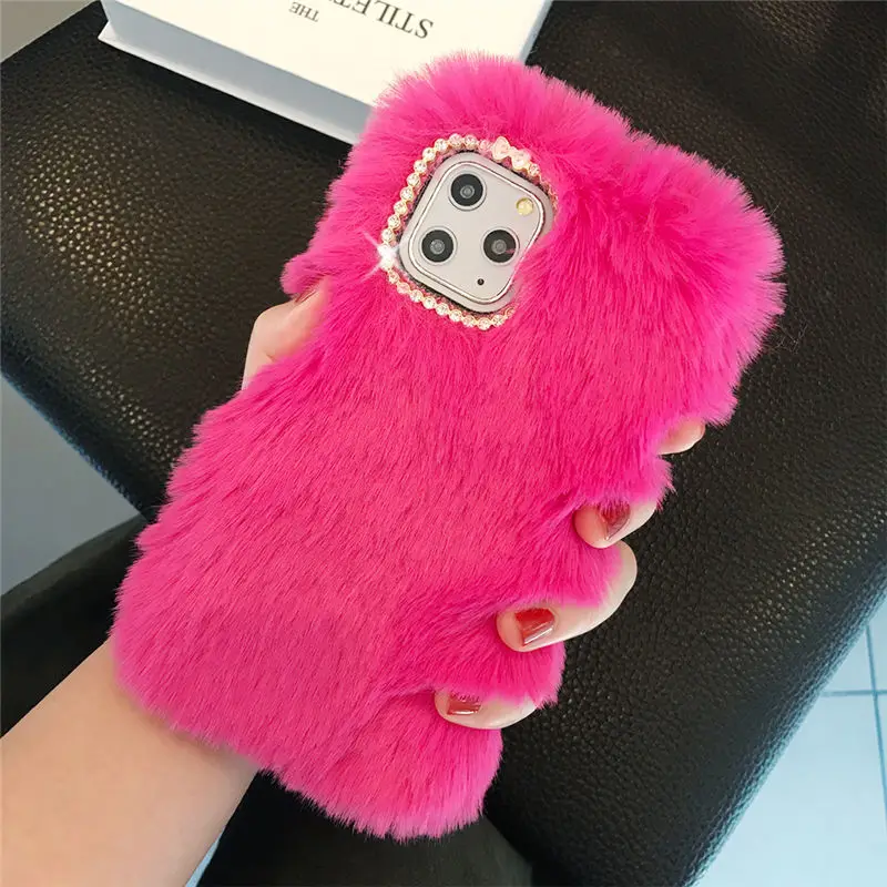 cool iphone se cases Fashion Lady Gift Case for iPhone 12 XS Max XR X 11 Pro Max SE Furry fluffy Warm Cover for iPhone 6 6S 7 8 Plus Soft Phone Case cool iphone se cases