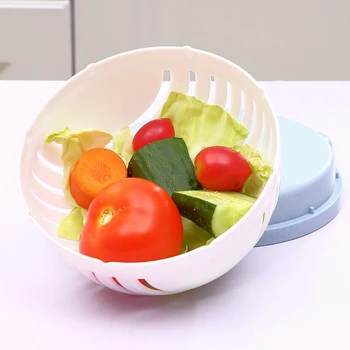 

Creative Tools Salad Cutting Bowl Fast Fruit Vegetable Salad Chopper Bowl Fresh Salad Slicer Kitchen Gadget Safe BPA-Free