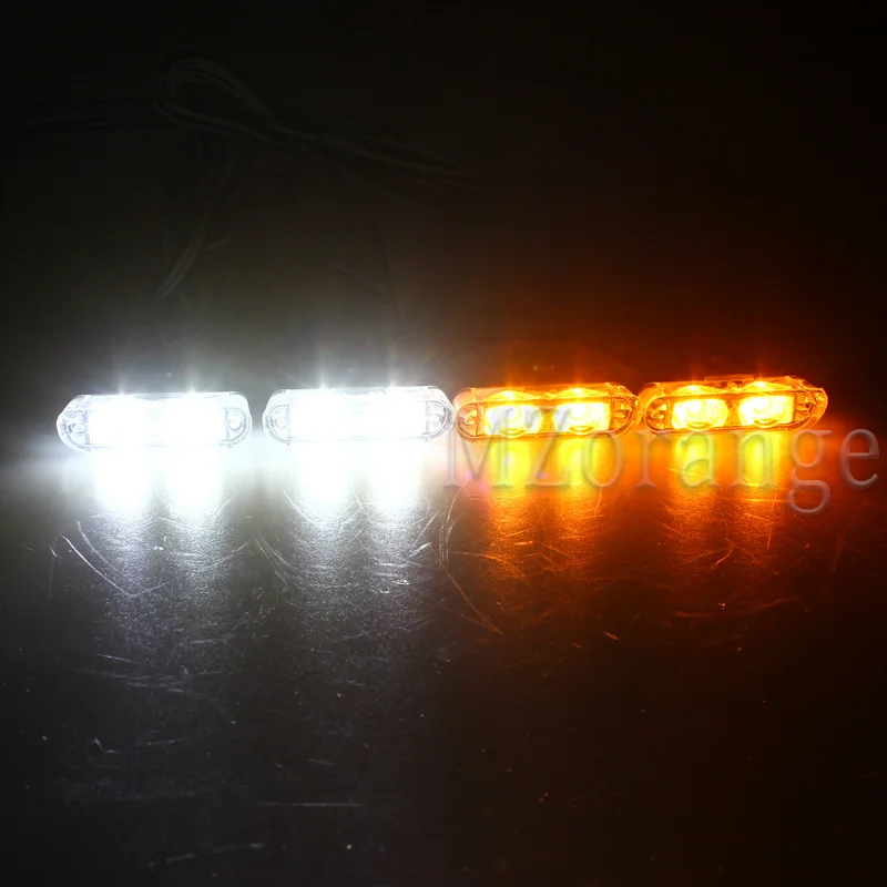 2 white 2 yellow 4x2 полицейские проблесковые огни на светодиодах с беспроводным пультом дистанционного управления, СВЕТОДИОДНЫЕ стробоскопы, мигалки, автомобильные вспышки, ФСО, вспышка в автомобиль, полицейский свет - Цвет: 2 white 2 yellow