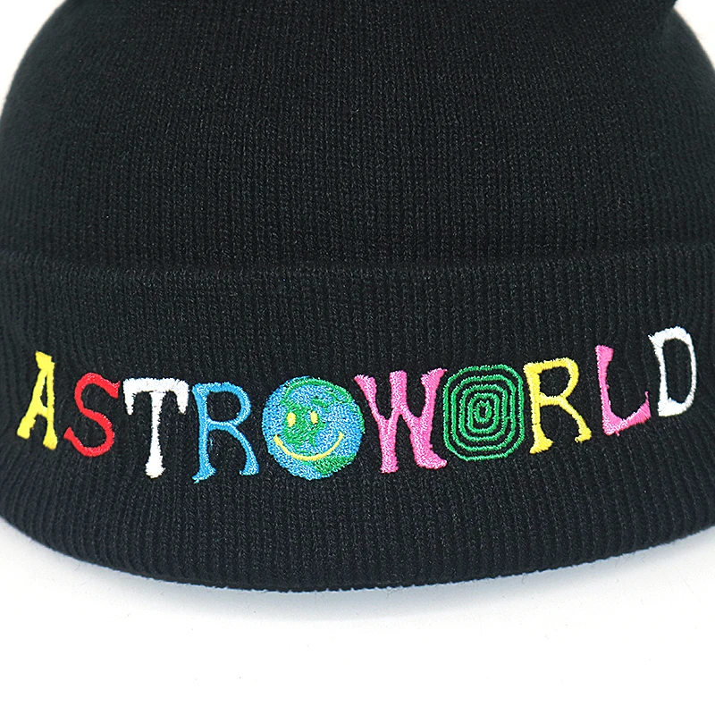 Новая Вязаная Шапка ASTROWORLD с вышивкой хлопковая гибкая Повседневная шапка модные
