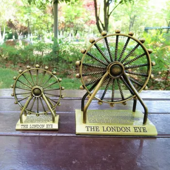 

Vintage 3D Handmade Iron Material Home Cafe Ornament Ferris Wheel Decoration Sky Wheel Model London Eye Building Souvenirs Gift