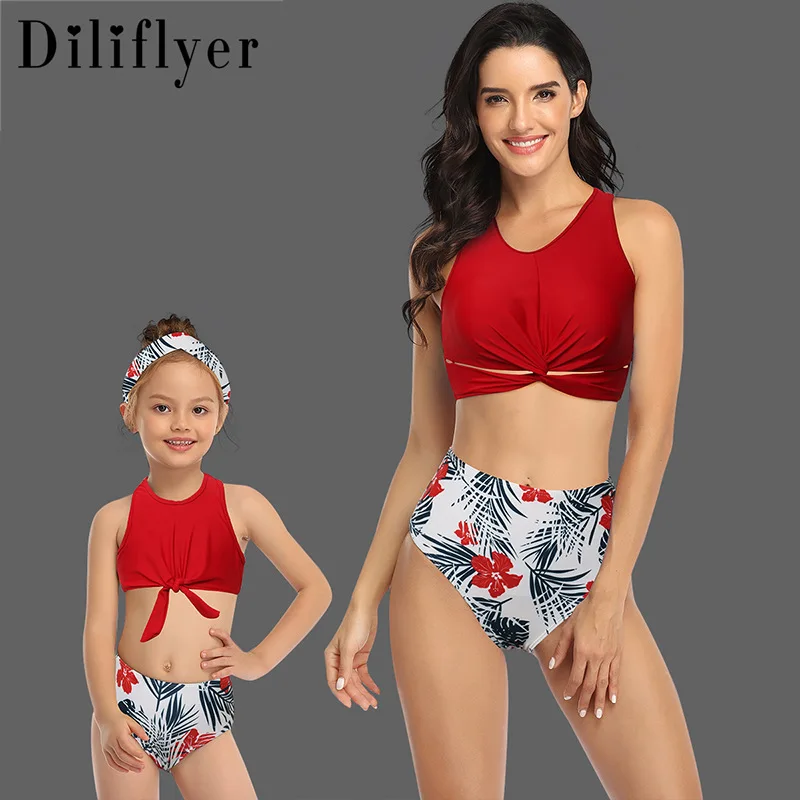 

2020 New Style Bathing Suit Europe and America Hot Selling Bikini High-waisted Fashion Swimwear Print Sleeveless Nylon Sets 85%