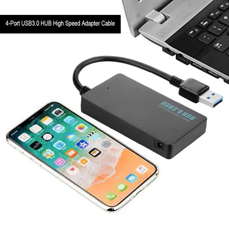 4 порта USB3.0 концентратор Высокоскоростной Кабель-адаптер для нескольких устройств компьютера ноутбука индикатор светильник usb-хаб для Windows XP/Vista