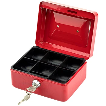 

Stainless Steel Small Safe Box Jewelry Cash Security Lock Type Case with Keys YU-Home