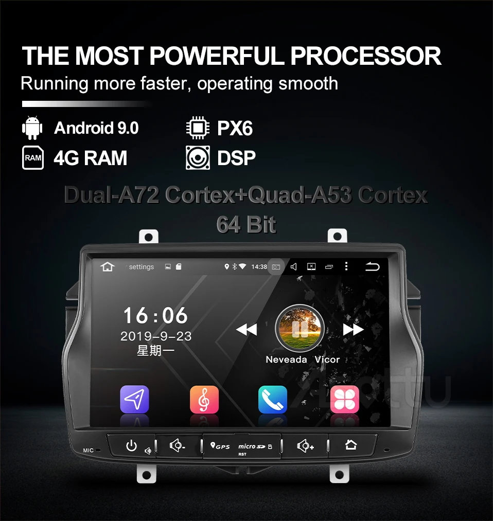 Asottu CLDA8071 android 9,0 PX6 автомобильный dvd для Lada Vesta автомобильный Радио Видео Аудио плеер gps навигация автомобильный стерео плеер