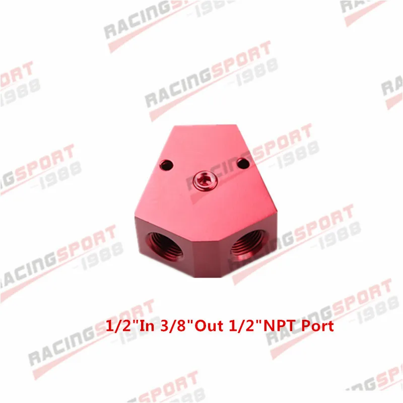 RED 1/" 3/8" в 1/" 3/8" из женский y-блок фитинг 1/" 1/8" NPT калибровочный порт - Цвет: RED