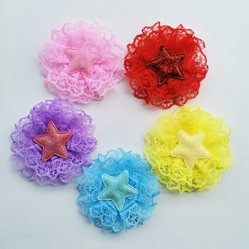 

6.5cm 20pcs/lot DIY Handmade Flower Padded Applique for Children's hair Clip Accessories and garment Accessories