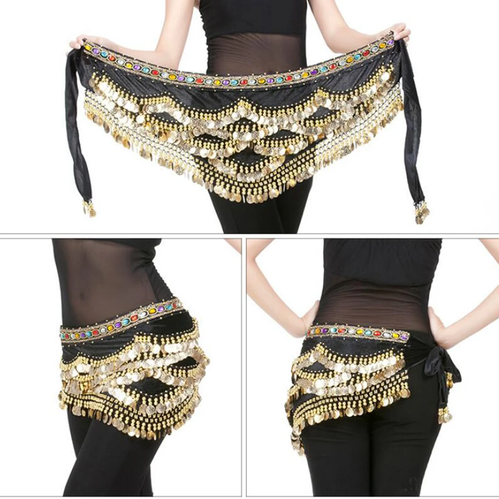 Женский милый шарф Bellydance с золотыми монетами, юбки, шумные