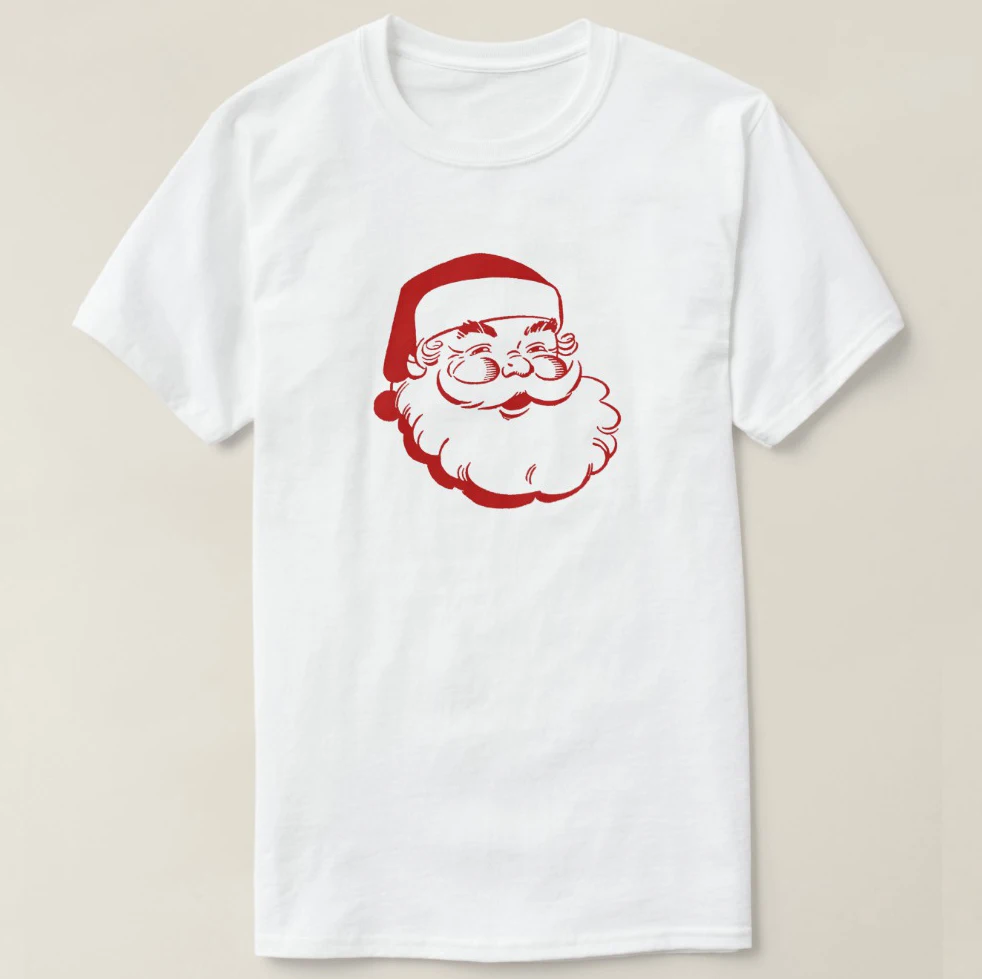 2019 Мужская футболка с принтом хлопковая коротким рукавом простая Санта Клаусом