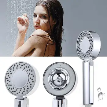

1pc Silver 3-Stage Magic SPA HandHeld Shower Head Bathroom Head Energy Water Pressure Mount Saving Douche B6H3