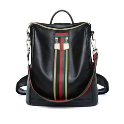 Women Backpack Female Genuine Leather Schoolbag Ladies Travel Rucksack Stylish Vacation Wild Fashion Large Capacity Shoulder Bag