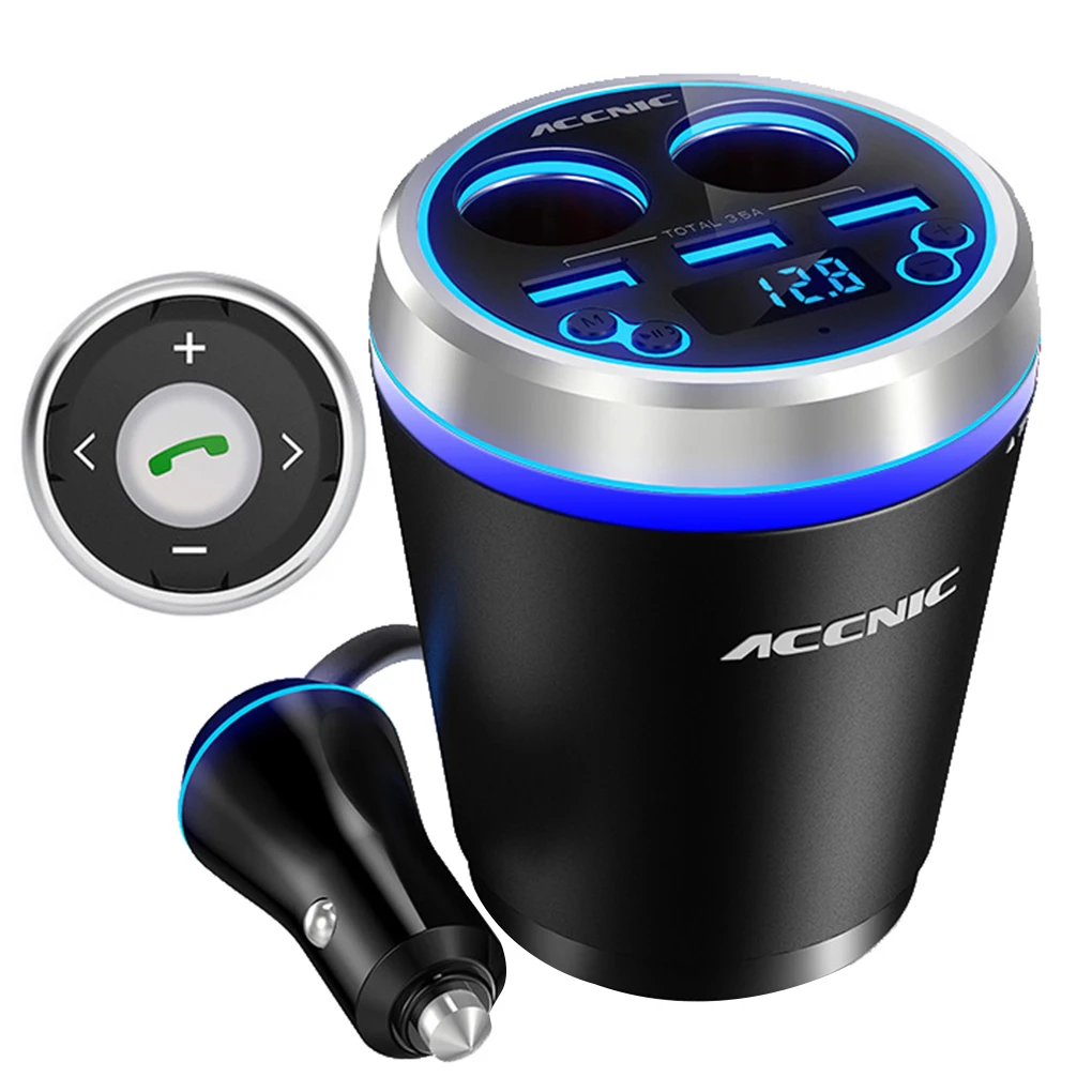 ACCNIC Bluetooth громкой связи автомобильный прикуриватель MP3-плеер беспроводной 3 fm-трансмиттер с USB АВТО музыкальный плеер