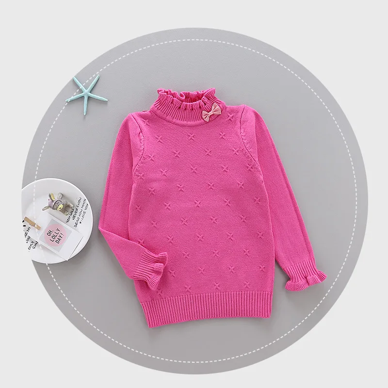 01 rose red Свитера для девочек; зимние теплые свитера с высоким воротником для девочек; бархатные плотные пуловеры; осенний вязаный свитер; Одежда для девочек; 6 От 8 до 10 лет - Цвет: 01 rose red