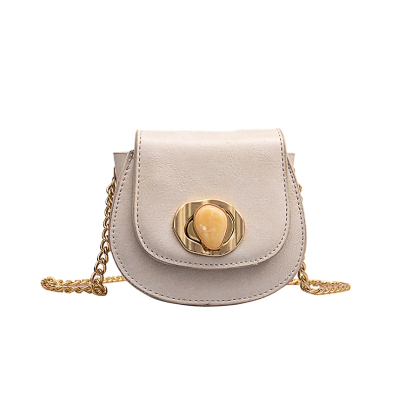 

ABZC-Mini Pu Leather Crossbody Bags For Women Lock Messenger Shoulder Bag Chain Lock Travel Purses And Handbags