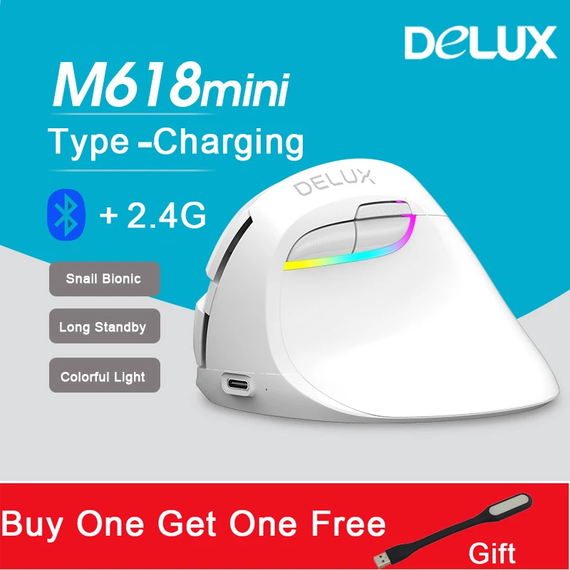 Мышь Delux M618 Mini Беспроводная Аккумуляторная Bluetooth 4 0 + 2 ГГц|Мыши| |