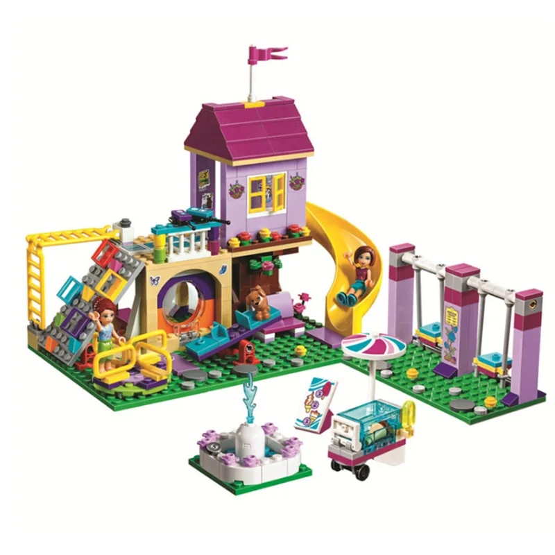 Preise 332 stücke Legoinglys Freunde 41325 Mädchen Heartlake Stadt Spielplatz Bausteine Bricks Bildung Sets Spielzeug Für Mädchen Geschenk