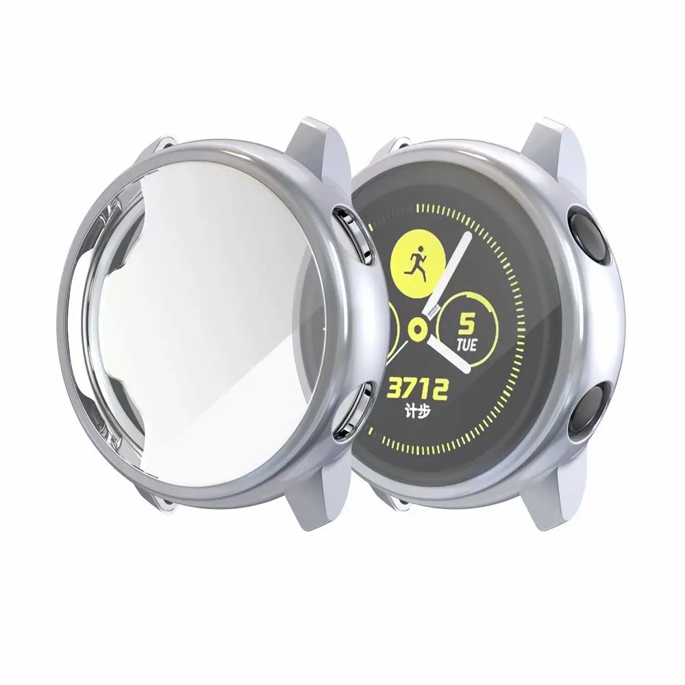 Ультратонкий Мягкий чехол для samsung Galaxy Watch Active, прозрачный защитный чехол из ТПУ для Galaxy Active, 40 мм, полностью силиконовый чехол - Цвет: Gray