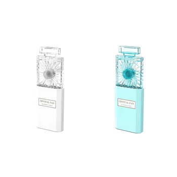 

2 Set Fan for Perfume Modeling Portable USB Rechargeable Portable Fan Cooling Fan-White & Blue