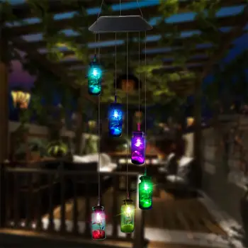 

Solar Wind Chime Light LED Solar Light Colorful Durable Wind Chime Hanging Lamp Intelligent Light Controlled Night Light