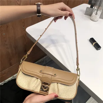 

High Sense of Armpit Bag 2020 New Fashion Solid Color Handbags Retro Baguette Bag Simple Style Shoulder Bags Luxury Banquet Bags