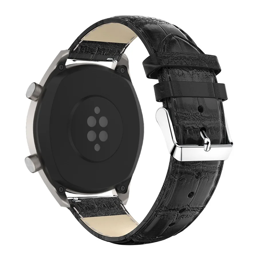 Кожаный ремешок для часов Ремешок Для Xiaomi Huami AMAZFIT GTR 42 мм 47 мм/GTS/Pace/Stratos 2 2S Смарт часы 20 мм 22 мм браслет Correa - Цвет: Черный