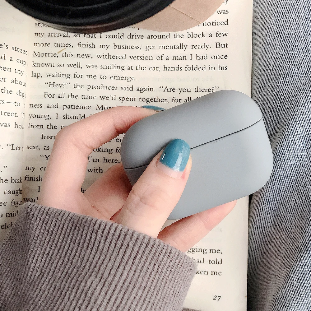 Простой защитный чехол AirPods Pro чехол тонкий силиконовый для Apple тонкий светильник ощущение комфорта гарнитура корпус - Цвет: Серый