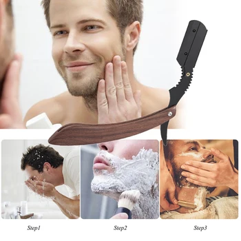 

Manual Shaver Professional Straight Edge Stainless Steel Sharp Barber Razor Folding Shaving Shave Beard Cutter holder(No blade)