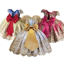 Платье принцессы для девочек, кружевное свадебное платье, Детские платья для девочек, карнавальное праздничное платье для девочек на день рождения Новогодняя одежда, Vestido От 4 до 10 лет