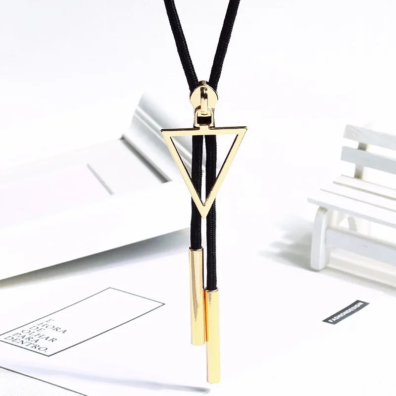 Women's Rope Chain Sweater Necklaces Pendants with Triangle Square Round Heart Necklace For Women Jewelry |