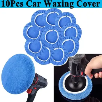 

10PCS Microfiber Car Polishing Waxing Cover Polisher Bonnet Buffing Pad Cover DIY Car Wash Sponge Paint Care