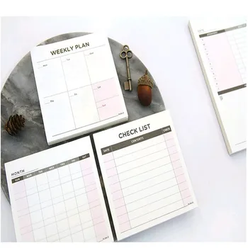 

1pcs Cute Kawaii Weekly Monthly Work planner book 2019 To do Line Dot grid notebook paper