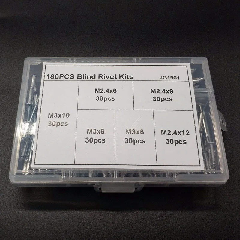 ELEG-180Pcs украшения ногтей алюминиевые глухие заклепки наборы для мебели Ассортимент Комплект