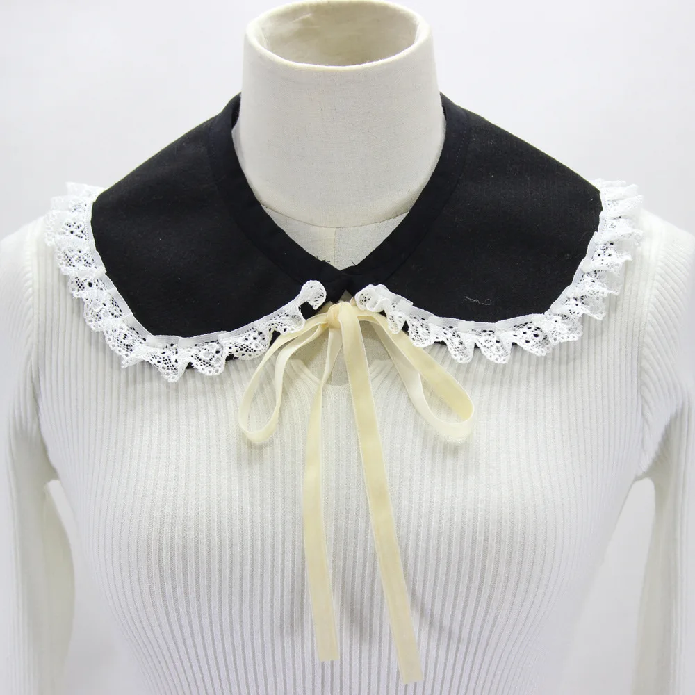 

Women Doll Detachable Collar Lace Floral Fake Collars Shawl Removable False Collar Half Shirt Blouse Tops Sweater Decorative