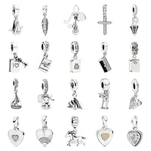 PDB DZ 18 925 Серебряный сверкающий любовь дух перья день рождения Wish Card Детская Подвеска-Шарм «сокровище» кулон