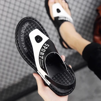 

Style Men's Sandals Leather Soft Bottom Leisure Men Shoes Sandals New Recommend Zandalias Para Hombre Verano Man Beach Sandals