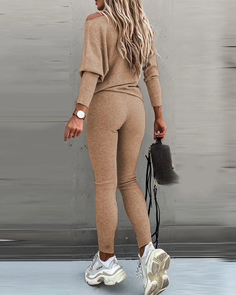 Tracksuit 2 Piece Set Autumn Winter Pullover Top Long Pants Sports Suit Female Sweatshirt Sportswear Suit For Woman