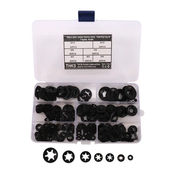 

280Pcs Internal Tooth Starlock Washers Lock Washers Assortment Kit, Push on Speed Clips Fasteners Assortment Kit (7 Size)