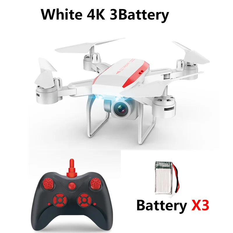 KY606D Квадрокоптер Дрон 4K Rc вертолет Дроны с камерой HD долгое время полета RC gps Дрон wifi FPV складная игрушка - Цвет: White 4K 3B